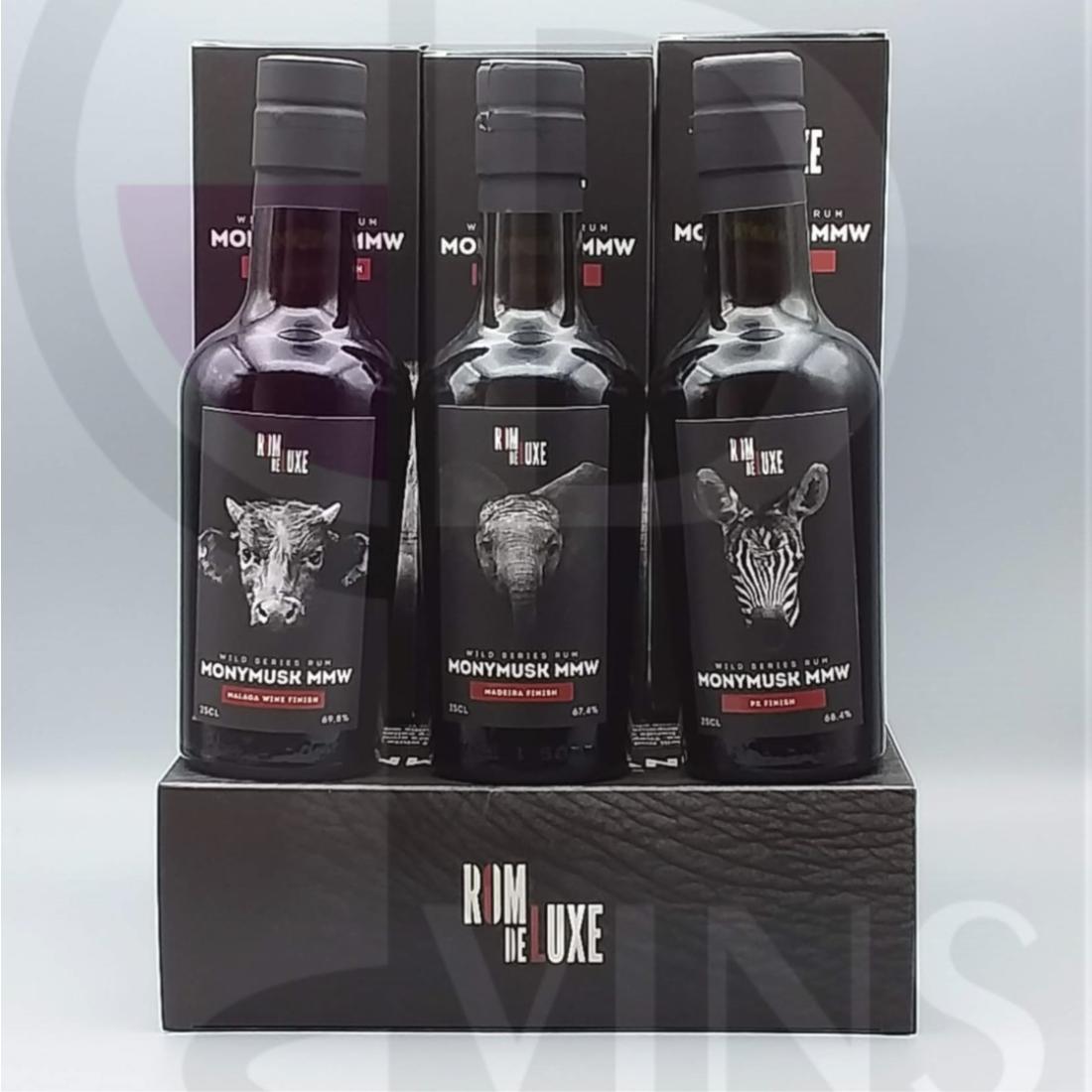 Rom de Luxe Wild Serie Rum Coffret Set Vol 2 Monymusk (Madera, Malage, PX) (3x20cl)